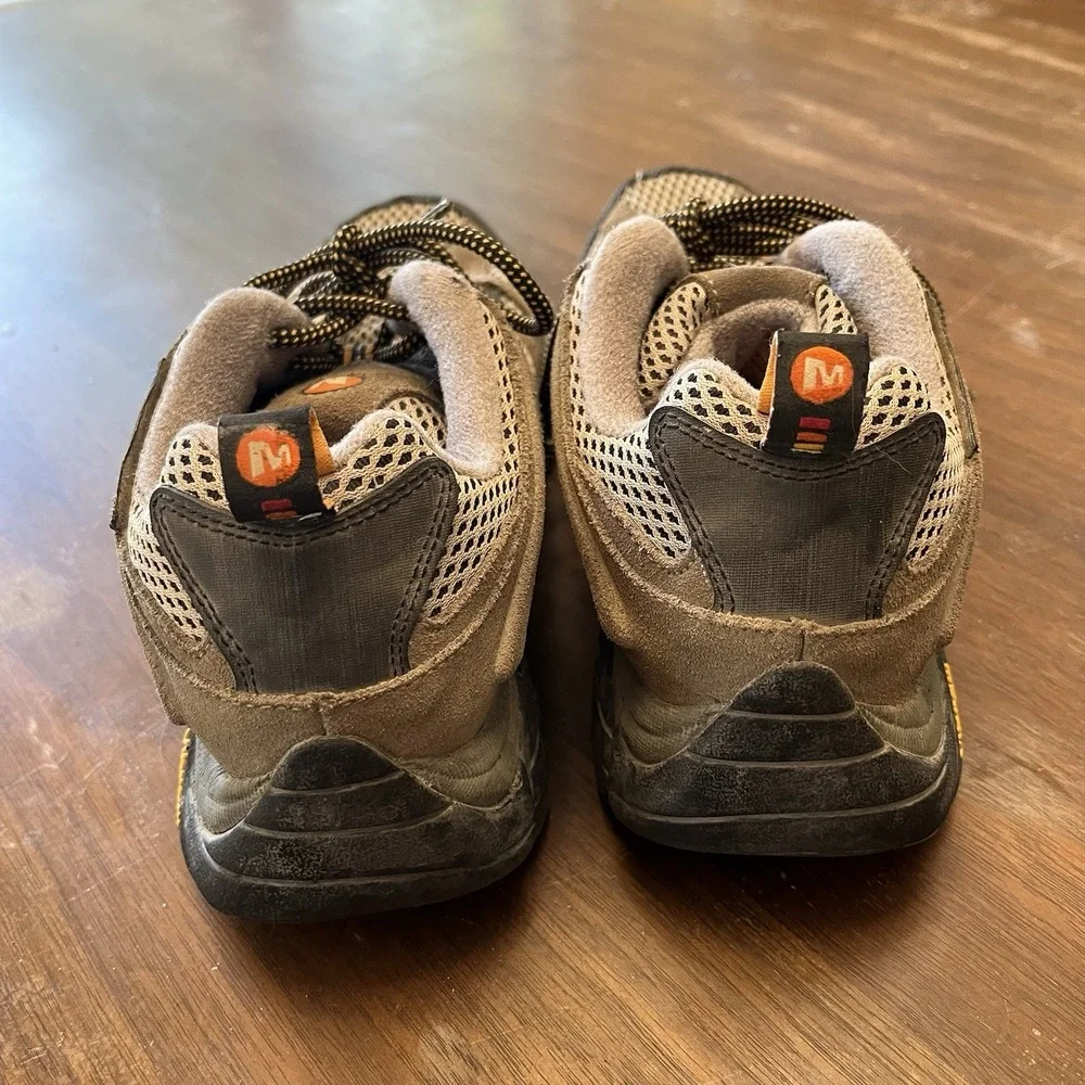 Merrell Moab Ventilator Hiking Shoes Mens 8 Walnut Brown Suede Mesh J86595